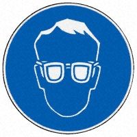 Wolk Aluminium Mandatory Eye Protection Sign with English Text, 200 x 200mm