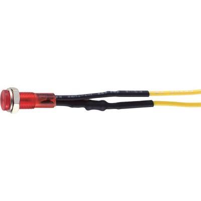 Neon signal lights with integrated series resistor. Red