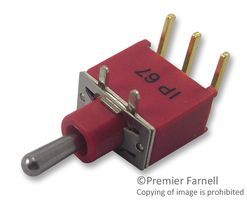 MULTICOMP   1AS5T2B4M6RE   Toggle Switch, Non Illuminated, SPDT, On-Off-(On), Through Hole, 100 mA