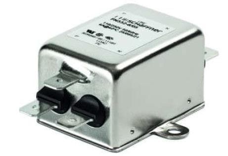 Power Line Filter EMI 0Hz to 400Hz 3A 250VAC Quick Connect Flange Mount