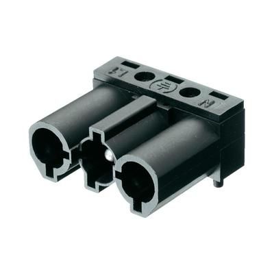 Mains connector Plug, right angle Total number of pins: 3 16 A White Adels-Contact AC 166 GSTLH/ 3 1 pc(s)