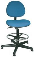 UPHOLSTERED TASK STOOL ON HARD-FLOOR CASTERS; Product Range:-; Body Material:Olefin Fabric Seat & Back; Foam Padding; Plastic Base; Colour:Blue Seat & Back; Black Base; For Use With:Bevco AV Adjustable Armrests; Weight:32lb ;RoHS Compliant: NA