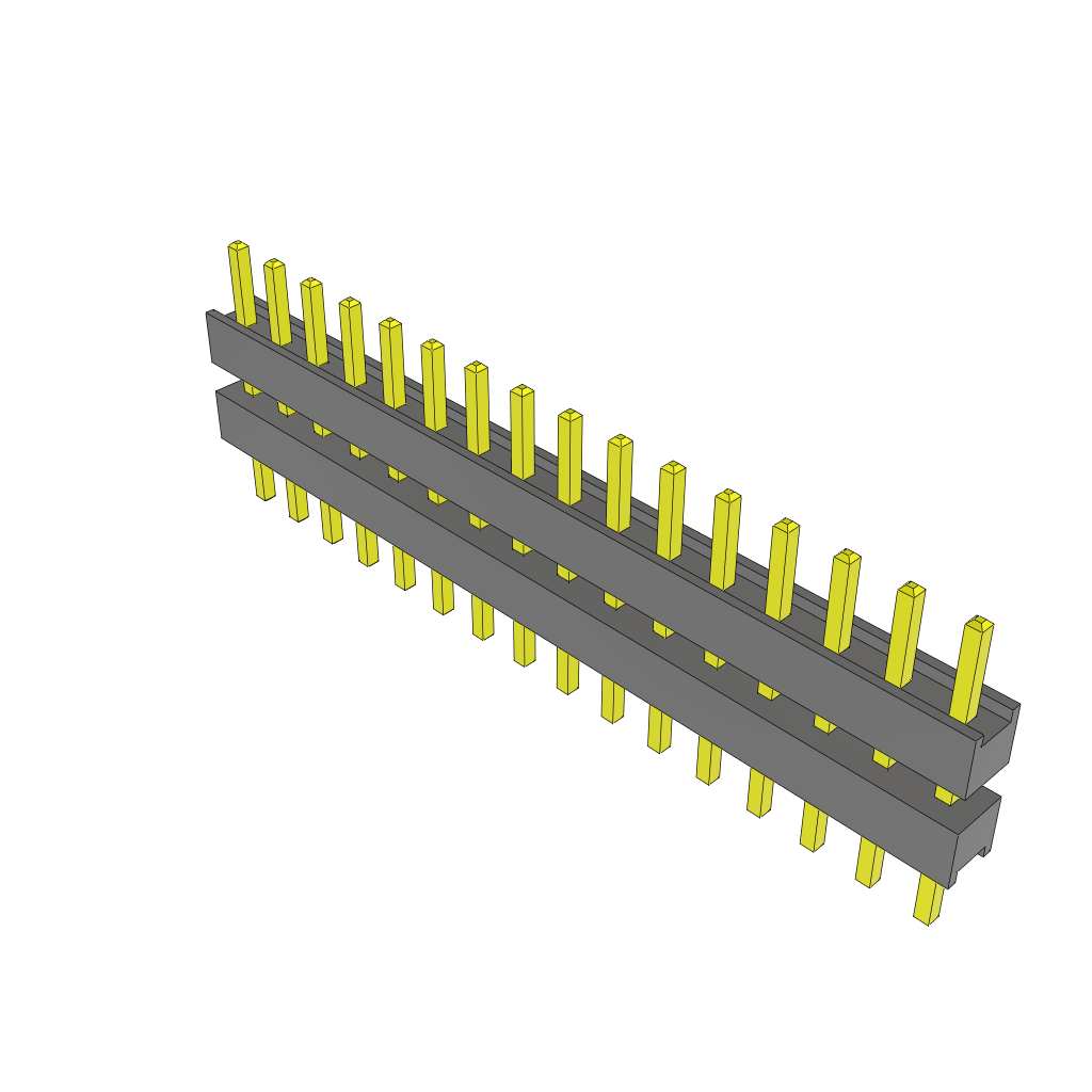 16-Contact HDR Board Stacker, 2.54mm Pitch, Through Hole Mount