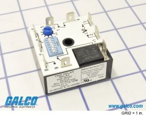 RELAY;  E-Mech,  Time Delay,  Multi-Funct,  24-240VAC & 12-25VDC,  .1sec-100 min,  cube