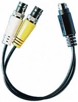 150mm Audio Video Mixed Cable Assembly 4-Pin Male Mini-DIN to Female BNC x 2 Female x 2 BNC