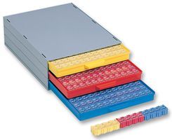 Storage Cabinet, 3 Drawer, Varicol, Plastic, 18.5mm x 267mm x 355mm