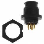 4 Pos Circular Connector, Female, 600V, 7.5A, Solder, Panel Mount
