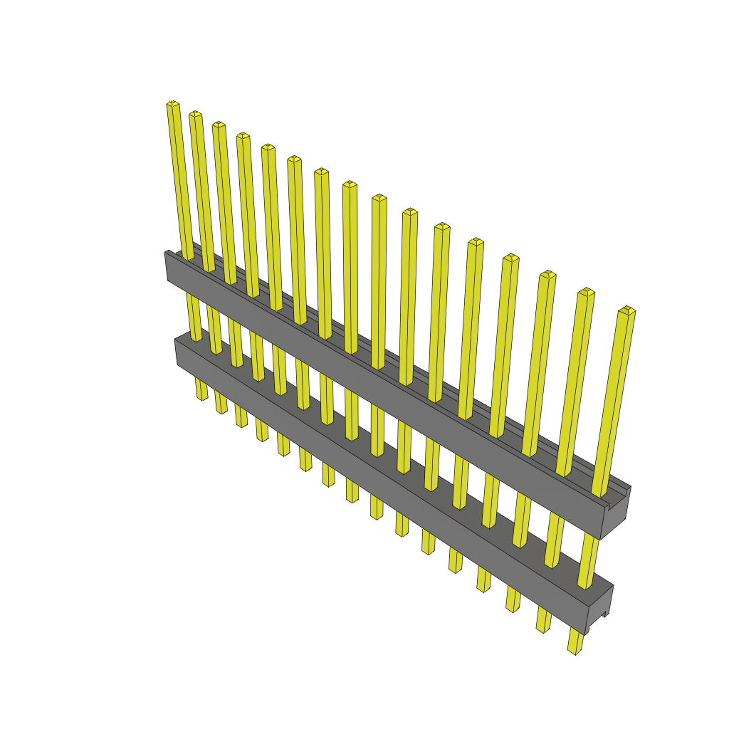 16-Contact Shrouded Through Hole Header, Gold Plated, 2.54mm Pitch