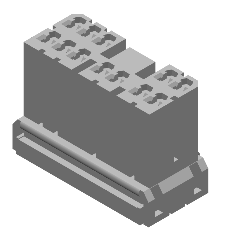 12 Pos 2 Row 14A 14V PBT Wire-to-Wire Connector