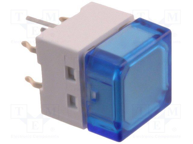 Illuminated Tactile Switch, Blue LED, 50mA, 24VDC, Through Hole