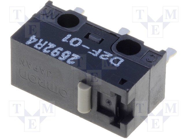 SPDT Microswitch, Pin Plunger, 100mA, 125VAC, 30VDC, PC Pins