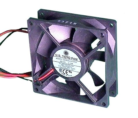 DC Axial Ball Bearing Fan, 5 VDC, 2.15 Watts, 0.43 AMPS, 3000 RPM, 31 NoisedB dB (A) @ 1M, 35.3 CFM, Size: 80mm sq. x...