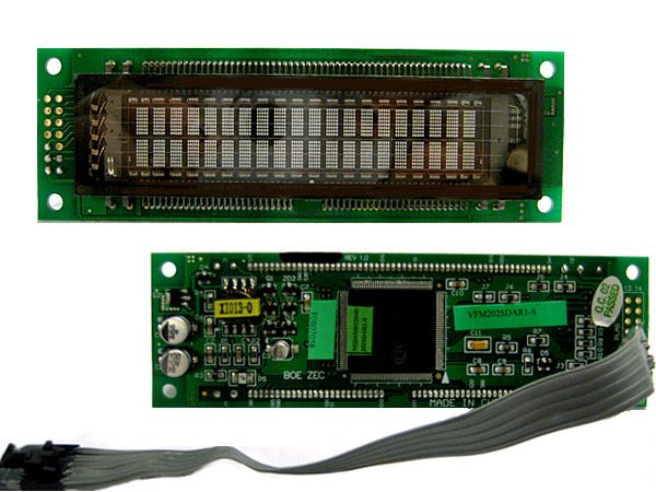 VFD Character Display 20Char x 2Line 500cd/m2