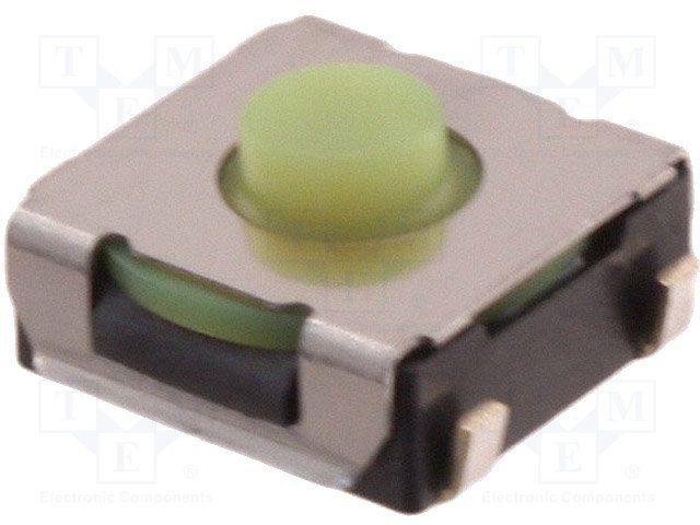Tactile Switch SPST 50mA 12VDC SMD J-Bend Green Button