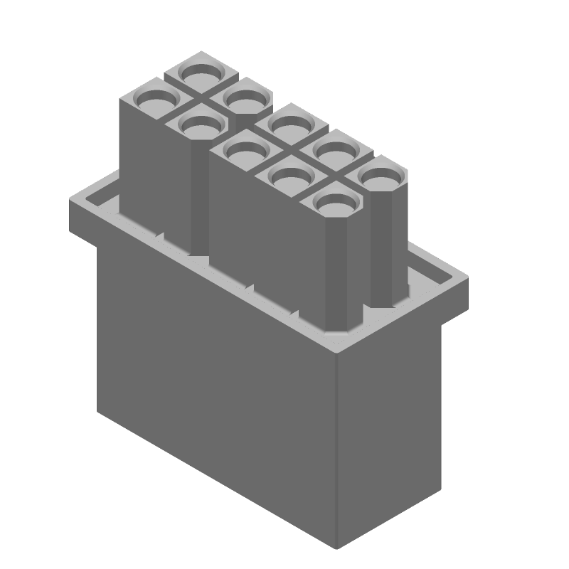 10 Pos 600V Wire-to-Wire Rectangular Connector Housing