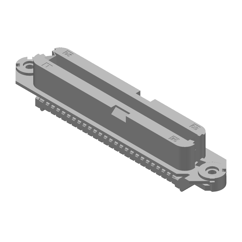 50 Pos RA IDC Female Connector, 3.5A, 150V, Gold Plated