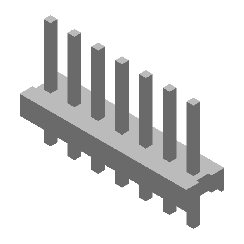 7 Pos Unshrouded Header, 3.96mm Pitch, 7A, 600V, Solder, Thru-Hole