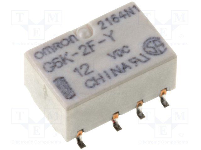 Coil Resistance kOhm = 1.32 / Coil Type = DC / Coil Voltage V = 12 / Contact Configuration = 2CO / Termination Type = SMD / Width mm = 6.5 / Relay Type = Monostable / Series = G6K / Length mm = 10 / Switching Power VA = 37.5 / Height mm = 5.2 / Switching Voltage - DC V = 60 / Switching Current A = 1 / Switching Voltage - AC V = 125