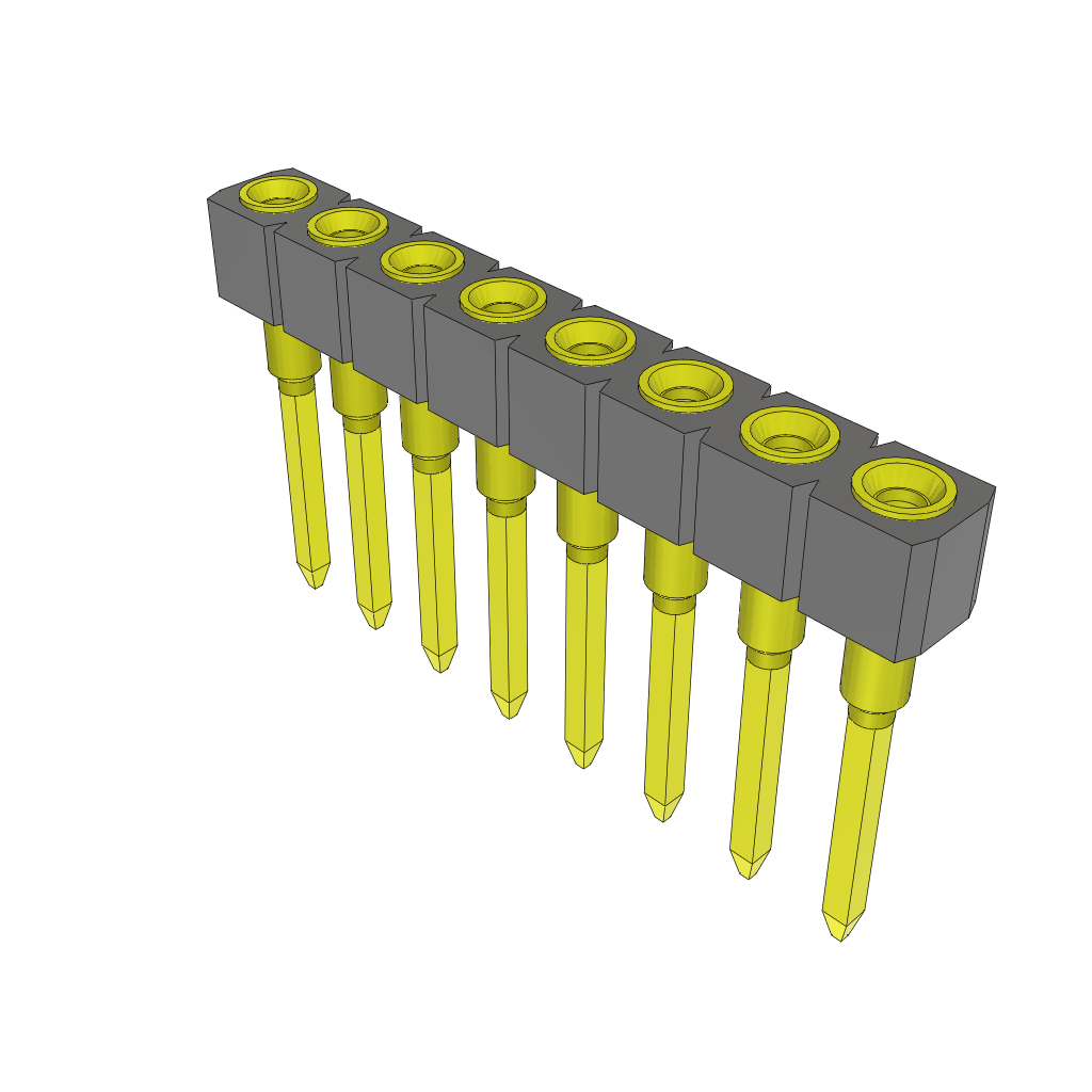 Conn Socket Strip SKT 8 POS 2.54mm Solder ST Top Entry Thru-Hole Tube
