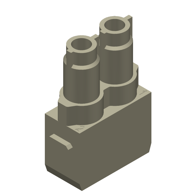 Rectangular Connector, 2 Pos, 70A, 600V, Silver, Screw