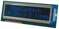 Displaytech 162F-GC-BC-4LP Alphanumeric Transflective LCD Monochrome Display Black, LED Backlit