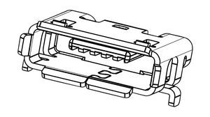 Conn Micro USB Type AB RCP 5 POS 0.65mm Solder RA SMD 5 Terminal 1 Port Embossed T/R