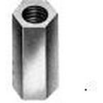 Standoff;  Hex;  Brass;  Nickel;  4-40 Thread;  1/4" OD;  3/8" Length;  Full Thread