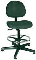 UPHOLSTERED TASK STOOL ON GLIDES W/FOOTRING; Product Range:-; Body Material:Olefin Fabric Seat & Back; Foam Padding; Plastic Base; Colour:Black; For Use With:Bevco AV Adjustable Armrests; Weight:30lb ;RoHS Compliant: NA