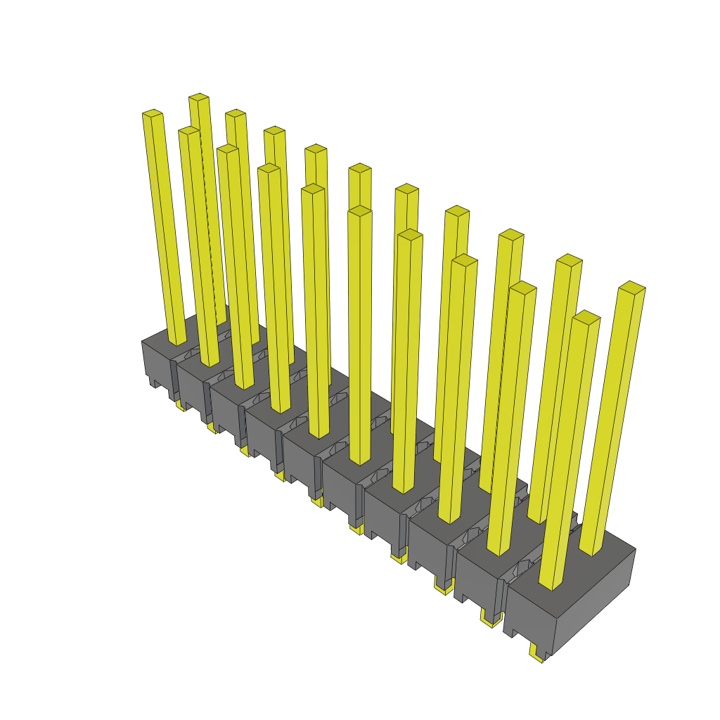 Conn Unshrouded Header HDR 20 POS 2.54mm Solder ST Top Entry Thru-Hole Bulk