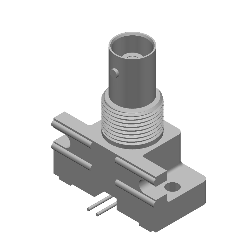 RF Coaxial Connector, BNC, Female, 50 Ohm, Gold, Right Angle, Solder