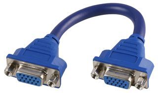 CLEVER LITTLE BOX         LPVGA-FACEPLATE-CABLE             15 Pin VGA (D Sub) Male to Male Faceplate Coupler Lead, 100mm Blue