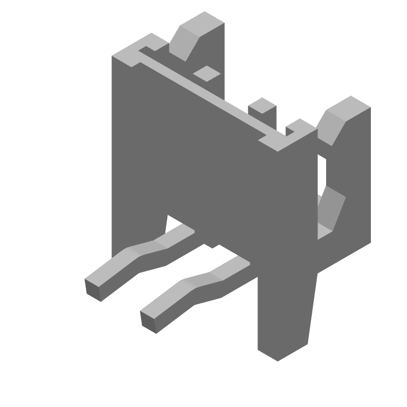 2 Pos 2.5mm RA Thru-Hole Shrouded Header, 3A, Tin