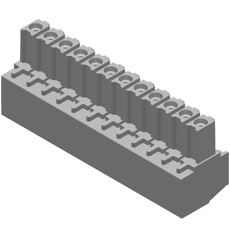 12 Pos 3.5mm RA Screw Terminal Block, 300V, 11A, Green