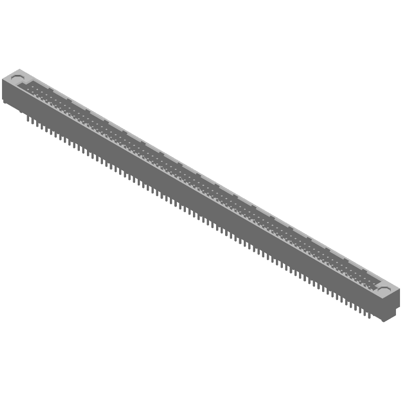 150 Pos 2.54mm Solder ST Backplane Connector, Male, 3A, 125°C