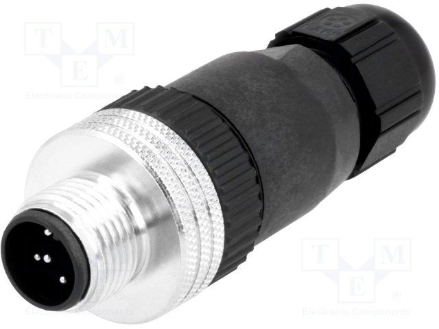 5 Pos Male Circular Connector, 4A, 3.63kV DC, IP67, Screw Term