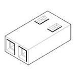 Female Rectangular Connector, 2 Circuits, 2.54mm Pitch, Gold Plated Bronze