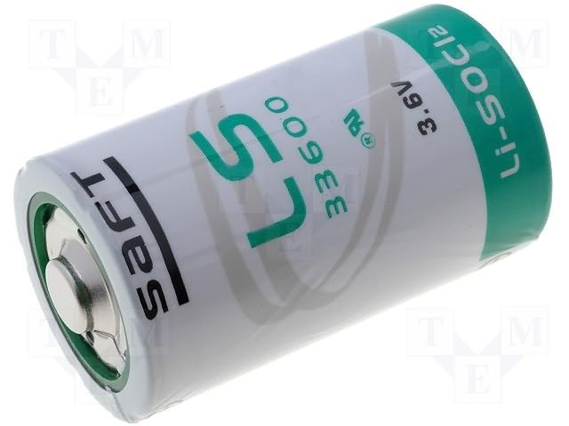 BATTERY, D, LITHIUM, 3.6V, 17AH; Battery Voltage: 3.6V; Size Code: D; Technology: Lithium Thionyl Chloride; Capacity:...