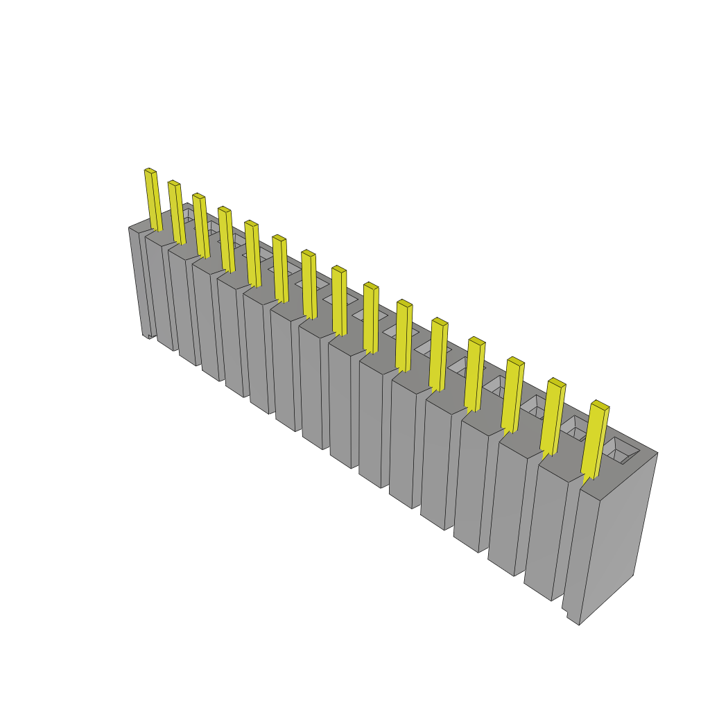 Conn Bottom Mount Socket Strip SKT 15 POS 2.54mm Solder ST Bottom Entry Thru-Hole Bulk