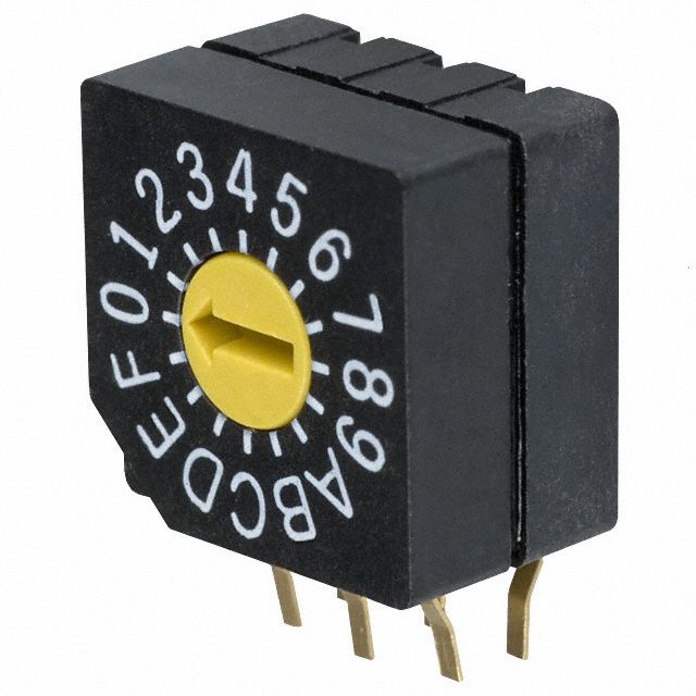 16 Pos Rotary Coded Switch, Binary Hex, 0.1A 5VDC, TH Right Angle