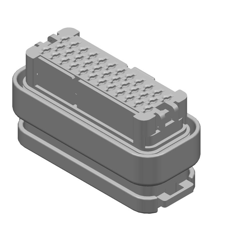 35 Pos Crimp Wire Housing, 17A, 250VDC, Gold Plated, Black