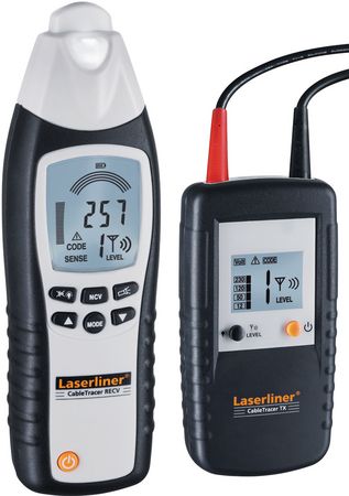 Cable Tracer Set with LCD, Non-contact 12. . .400 V AC/DC 125 kHz 0. . .2 m 0. . .0.4 m, CABELTRACER PRO, Laserliner