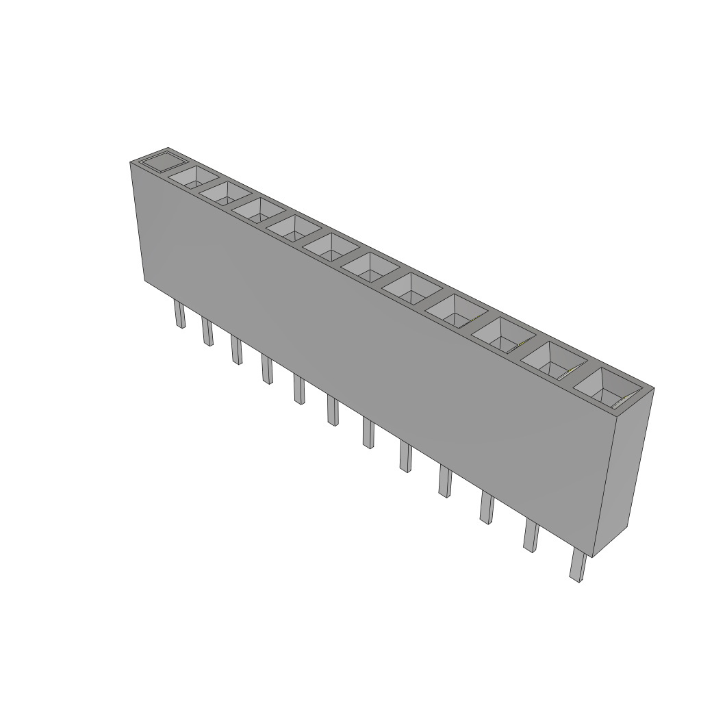 Conn Socket Strip SKT 12 POS 2.54mm Solder ST Top Entry Thru-Hole TIGER CLAW™ Tube