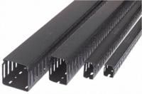 Betaduct Black Noryl Closed Slot Cable Trunking Slotted Panel Trunking, W25 mm x D50mm, L1m