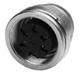 connector,  circular din,  female panel recept,  front mt,  14 silver-pltd solder cont