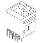 USB-A Female Connector, 6 Pos, 1.5A, 125V, Gold Plated Bronze, TH/SMT