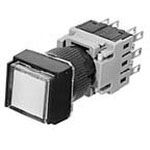 Switch Push Button N.O./N.C. 4PST Flush Square Button Alternate Contact Quick Connect/Solder Panel Mount