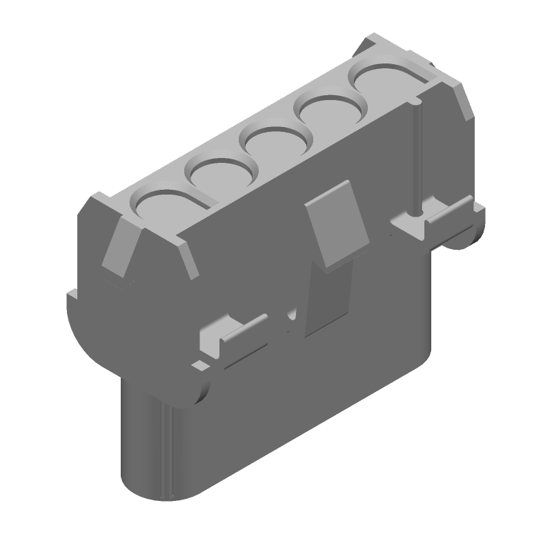 5 Pos 6.35mm Crimp Wire Housing, Female, Red, 600V