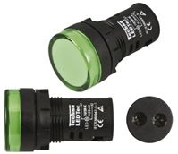 TECHNA Green LED Control station indicator, 22mm Cutout, IP65, 24 V ac/dc
