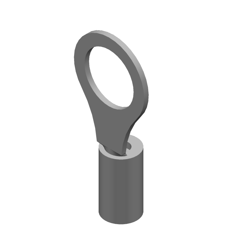 Ring Terminal, 14-16AWG, Copper, Tin, Blue, Insulated, 600V