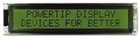Powertip PC2002LRS-B Alphanumeric Transflective LCD Monochrome Display, LED Backlit, 2 Rows by 20 Characters